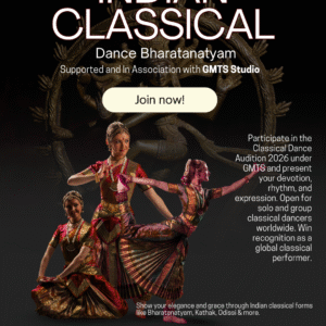 Participate in the Classical Dance Audition 2026 under GMTS and present your devotion, rhythm, and expression. Open for solo and group classical dancers worldwide. Win recognition as a global clas